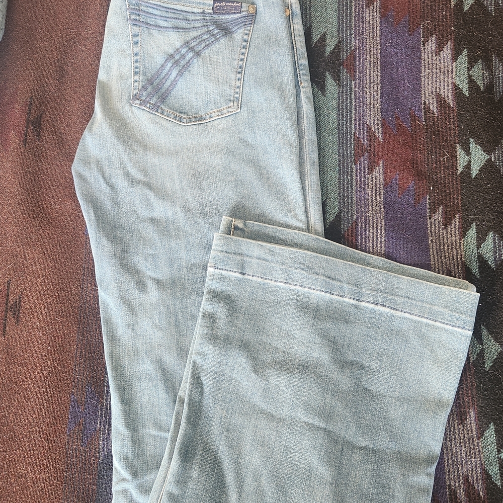 7 For All Mankind Light Blue Flare Jeans